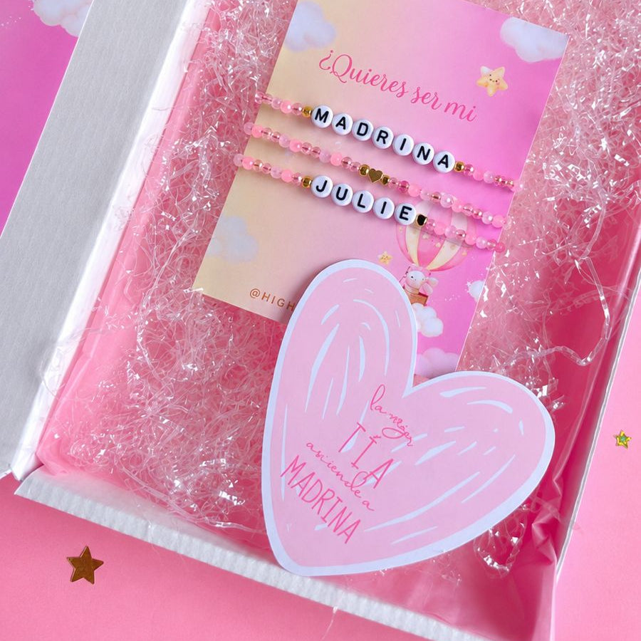 Set Petición de Madrina Personalizado | Pulseras con Nombres