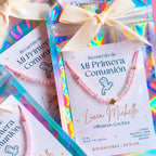 Pulsera Personalizada de Primera Comunión | Recuerdo con Cristales y Cruz