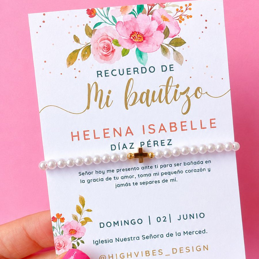 Pulsera Personalizada Cruz | Recuerdo para Bautizo