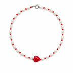 Collar Cherry Pearl | Perlas naturales y detalles rojos 🍒