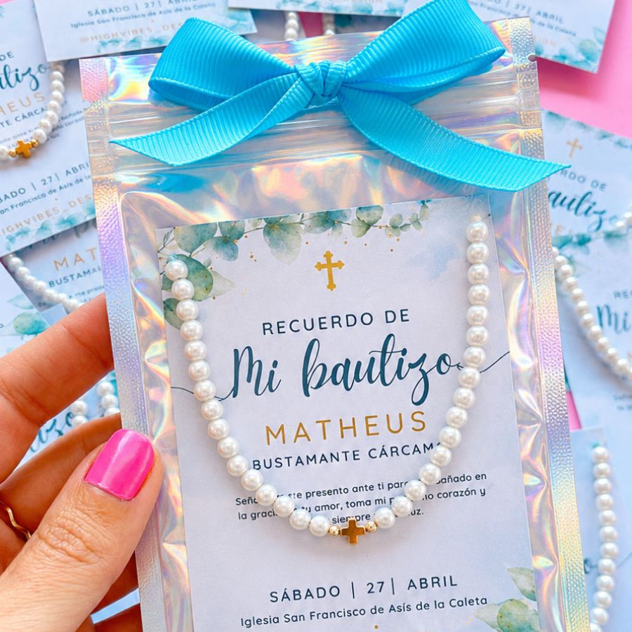 Pulsera Personalizada Cruz | Recuerdo para Bautizo