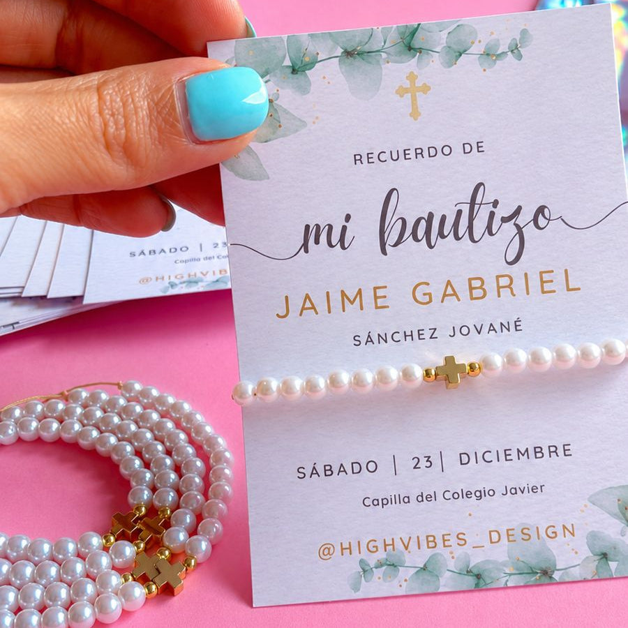 Pulsera Personalizada Cruz | Recuerdo para Bautizo